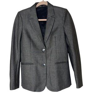 Theory Beliena Ginko Platinum Gray Wool Blend Blazer Jacket Women’s 4 USA Made